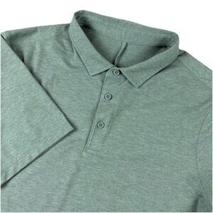 Lululemon Evolution Polo Shirt Mens Small Green Short Sleeve Stretch Athleisure